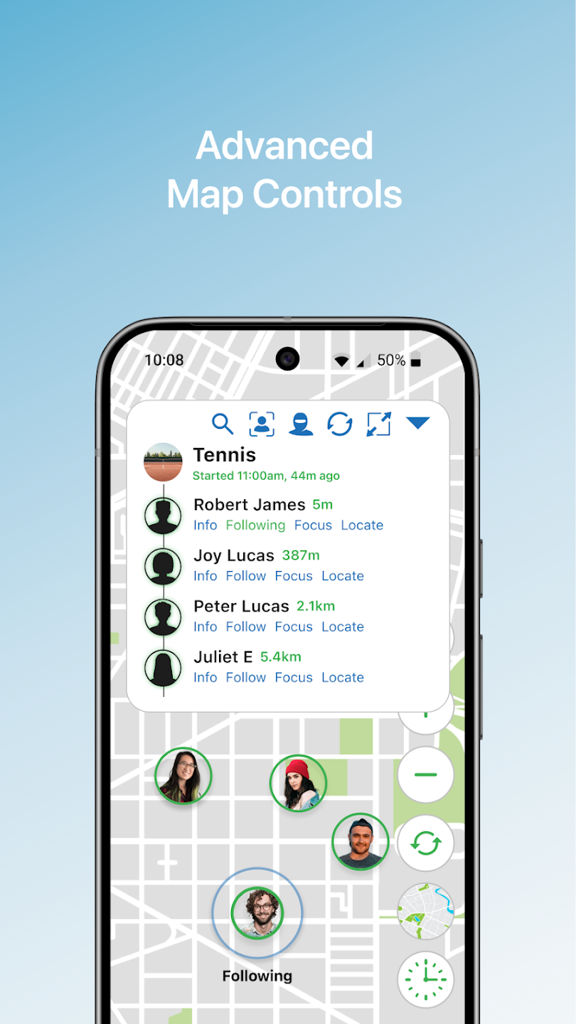 Geoshare app — encrypted location sharing interface