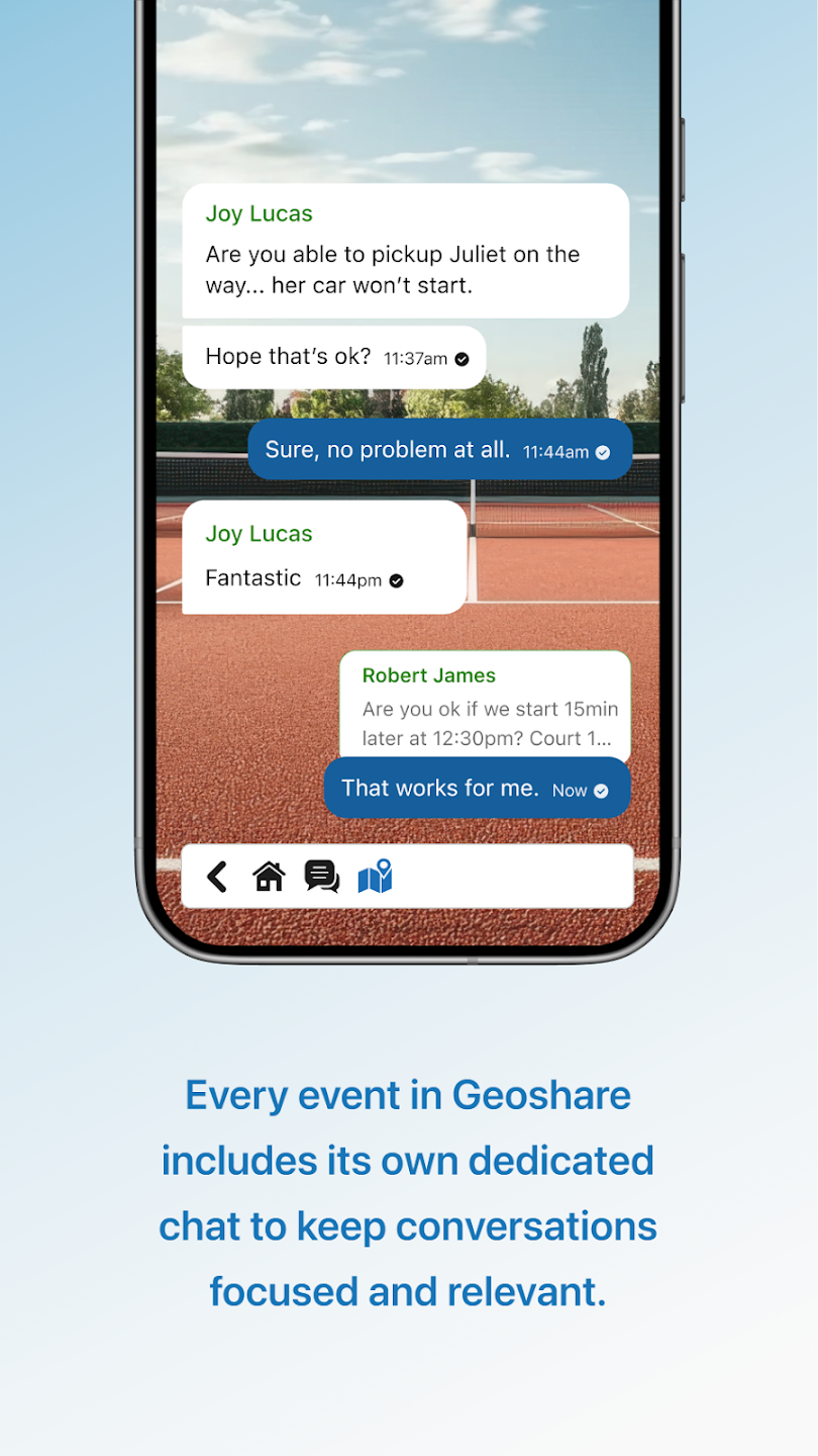 Geoshare app — location sharing with contacts
