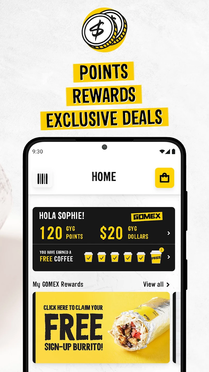 Guzman y Gomez app — food ordering menu