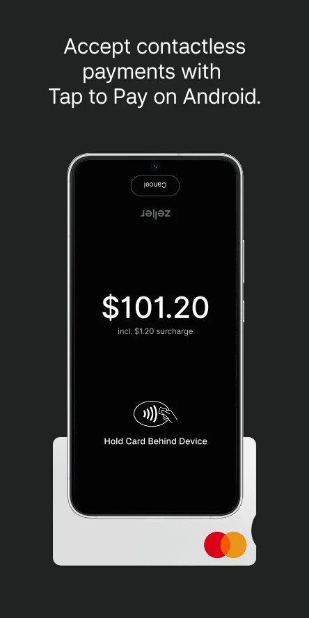 Zeller app — tap-to-pay payment acceptance