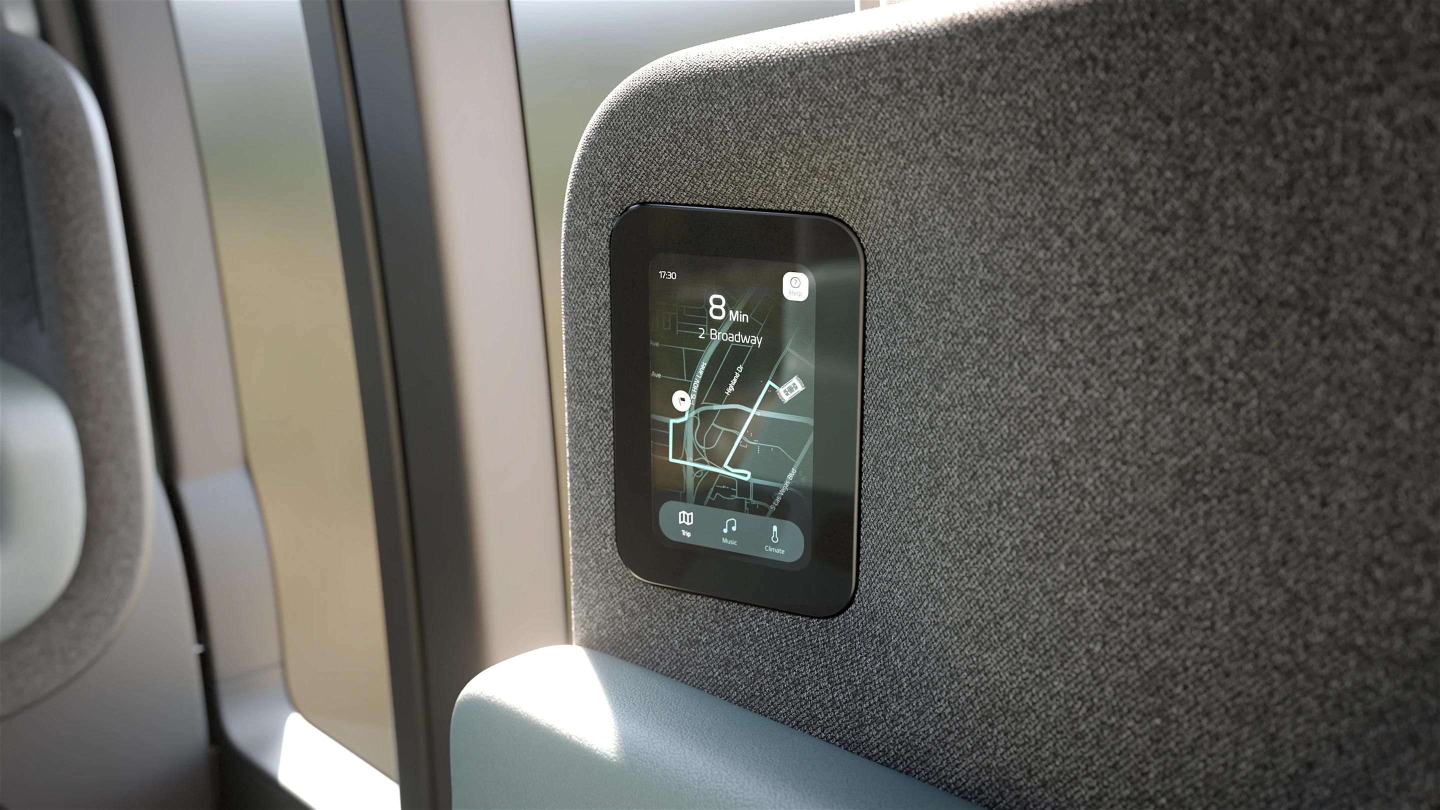 Zoox in-vehicle infotainment display